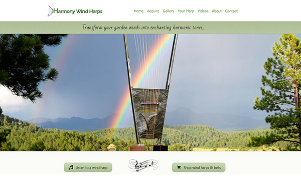 Harmony Wind Harps website